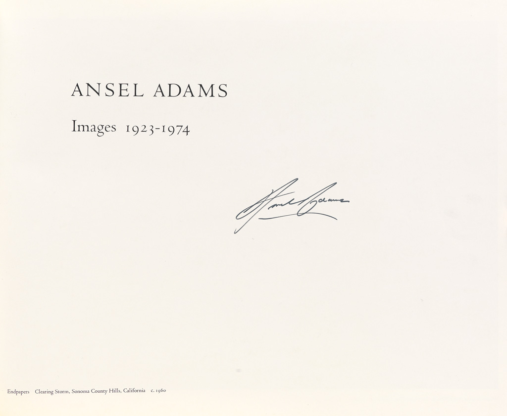 ANSEL ADAMS. Ansel Adams, Images 1923-1974.